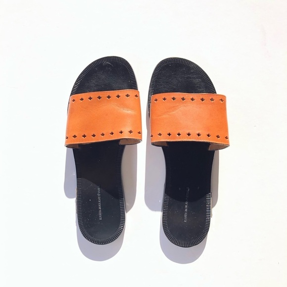 Isabel Marant Etoile Jiany Cognac Cut Out Leather Slide Sandals 38 - Picture 1 of 13